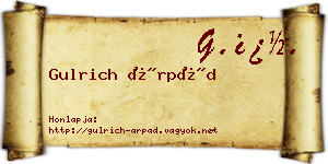 Gulrich Árpád névjegykártya