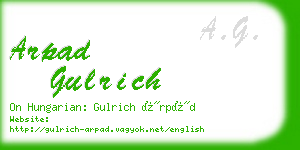 arpad gulrich business card